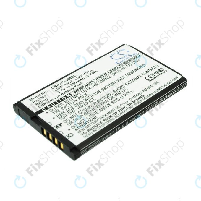 Bateria do LG 230 Nite, 650mAh, Li-Ion, 3.7V, LGIP-430A, HQ