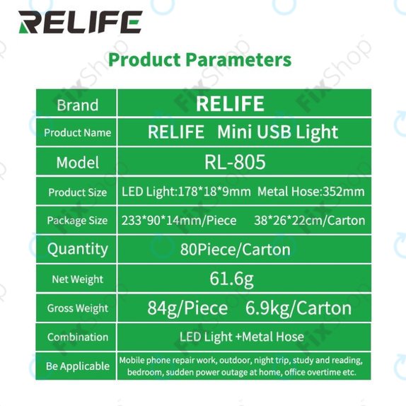 Mini lampka LED USB, Relife RL-805