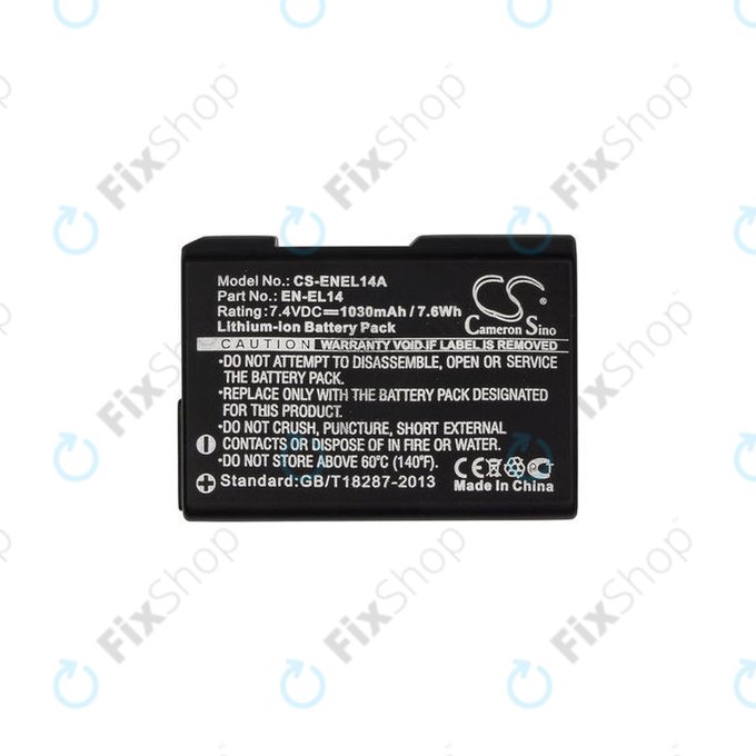 Bateria do Nikon Coolpix D-series, P-series, EN-EL14, Li-Ion, 1030mAh, HQ