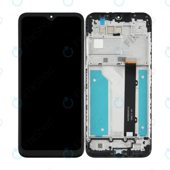 Wyświetlacz do LG K41S, Ekran dotykowy z ramką, Czarny, Black, TFT