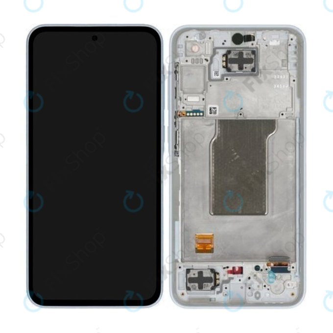 Wyświetlacz do Samsung A35 A356B, Ekran dotykowy z ramką, GH82-34221B, Awesome Iceblue, Genuine Service Pack