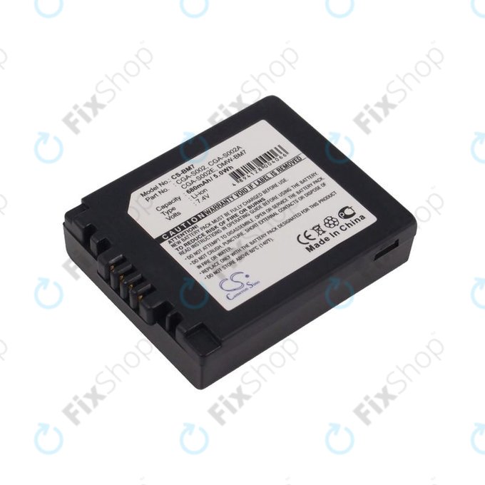 Bateria do Panasonic DMC-FZ10, 680mAh, Li-Ion, 7.4V, CGA-S002, HQ