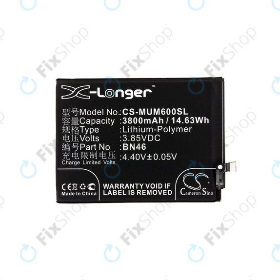 Bateria dla Xiaomi Redmi Note 8T, 3800mAh, Li-Pol, 3.85 V, BN46, HQ