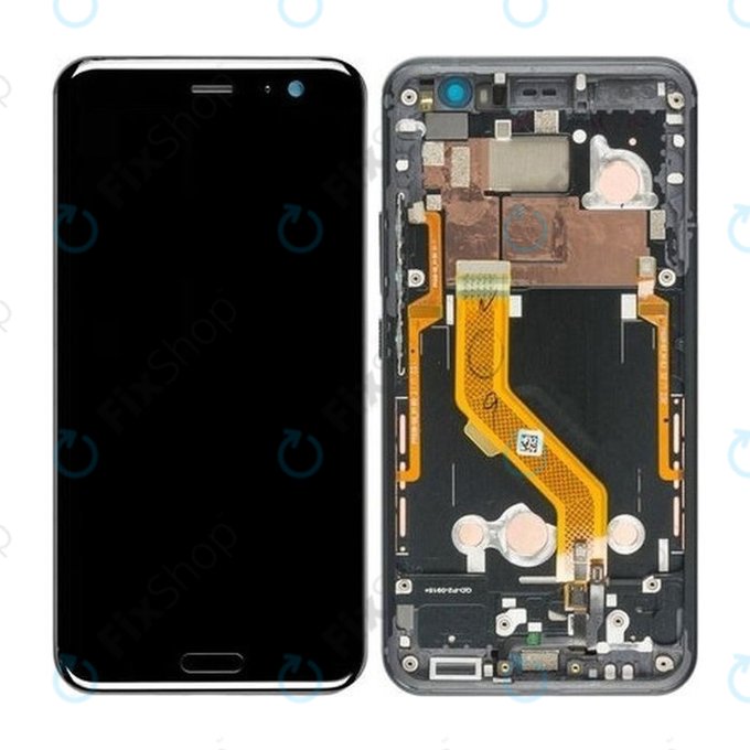 Wyświetlacz do HTC U11, Ekran dotykowy z ramką, Czarny, Black, TFT