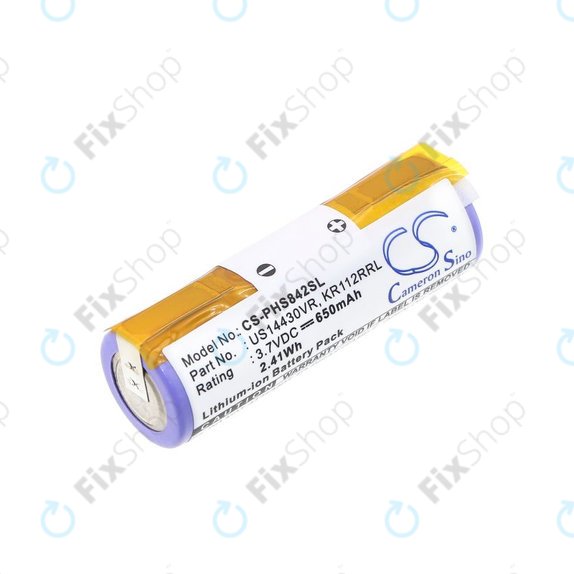 Bateria do Philips HS8420, 650mAh, Li-Ion, 3.7V, US14430VR, KR112RRL, HQ