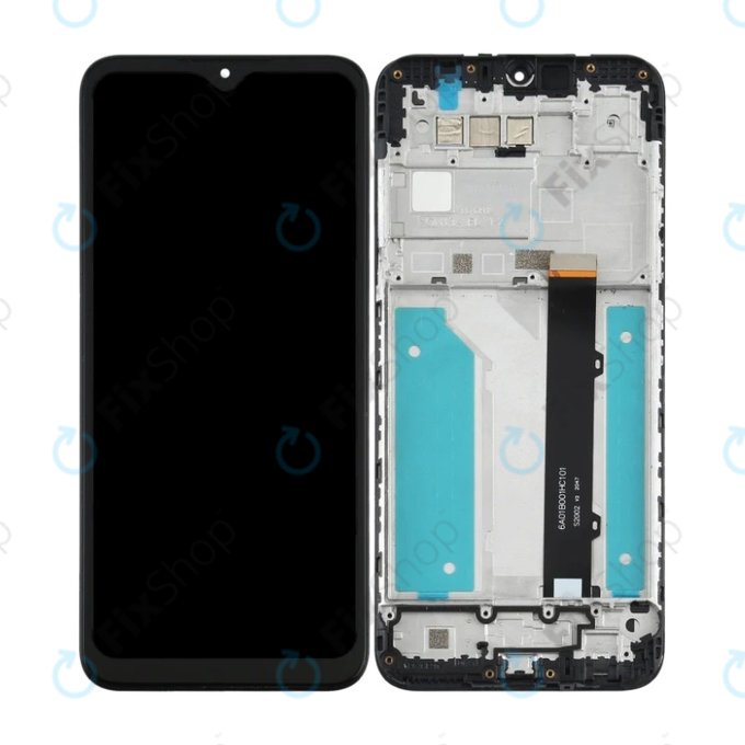 Wyświetlacz do LG K41S, Ekran dotykowy z ramką, Czarny, Black, TFT