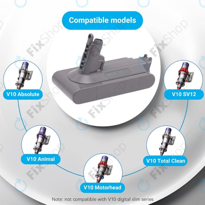 Bateria do Dyson V10, 969352-02, SV12, 206340, Li-Ion, 25,2V 3000mAh