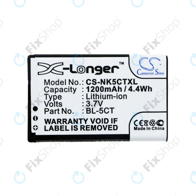 Bateria do Nokia 5220, 5630, 6303, 6700, C5, 1200mAh, Li-Ion, 3.7V, BL-5CT, HQ