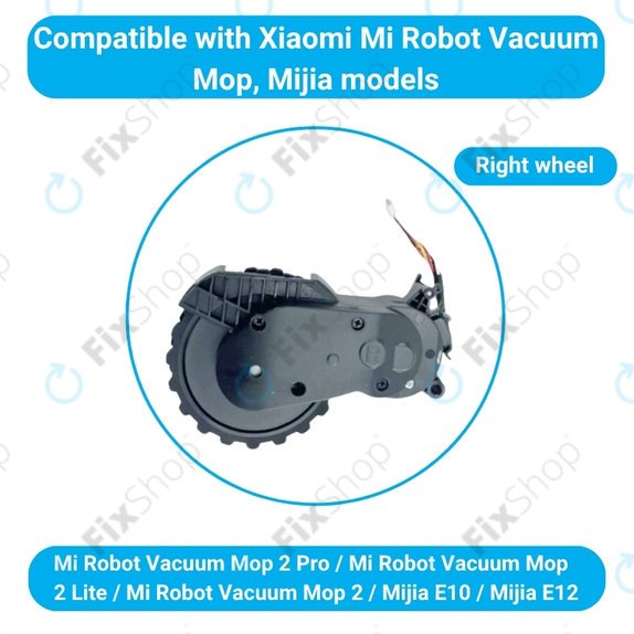 Koło z silnikiem do Xiaomi Mijia E10, E12, Mi Robot Vacuum Mop 2 Lite, 2 Pro, Right, Czarny, Black
