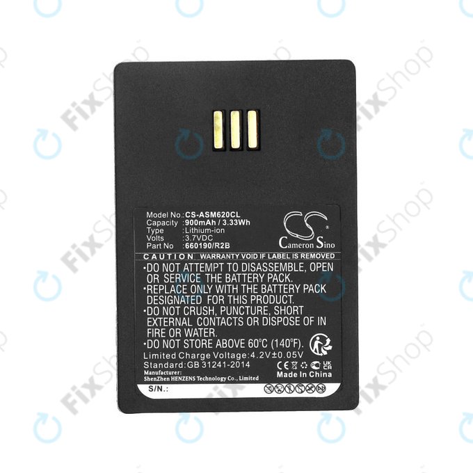 Bateria do Siemens Openstage WL3, Ascom, Aastra, Innovaphone, 900mAh, Li-Ion, 3.7V, 660190/R2B, HQ