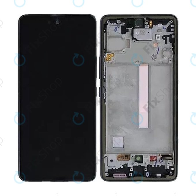 Wyświetlacz do Samsung A73 A736, Ekran dotykowy z ramką, Czarny, Black, TFT