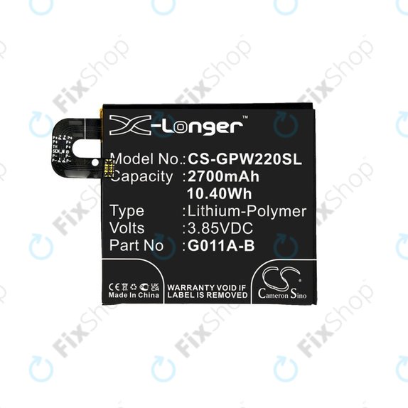 Bateria dla Google Pixel 2 G011A, 2700mAh, Li-Pol, 3.85 V, G011A-B, HQ