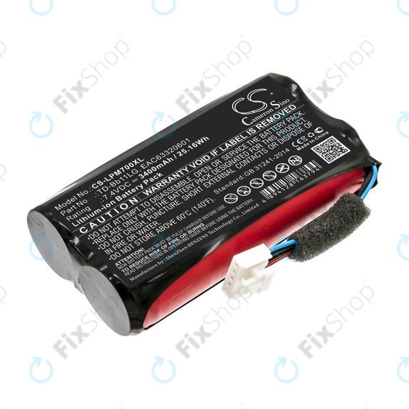 Bateria do LG Music Flow P7, Xboom Go PK7, 3400mAh, Li-Ion, 7.4V, TD-Bb11LG, HQ