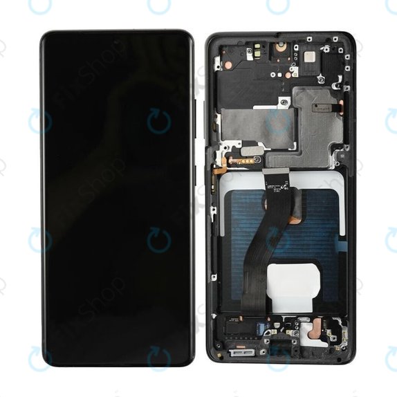 Wyświetlacz OLED do Samsung S21 Ultra G998B, Ekran dotykowy z ramką, Phantom Black