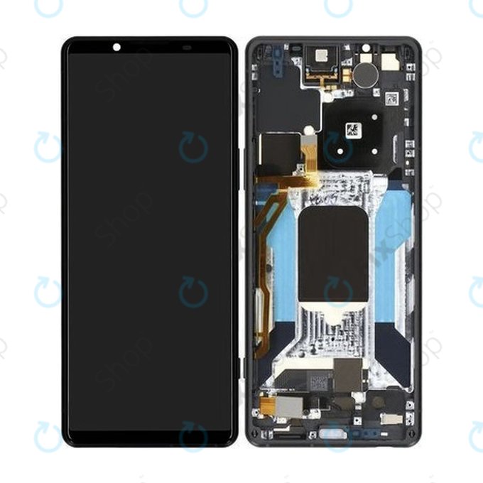 Wyświetlacz do Sony Xperia 5 IV XQ-CQ54, Ekran dotykowy z ramką, A5050962A, Czarny, Black, Genuine Service Pack