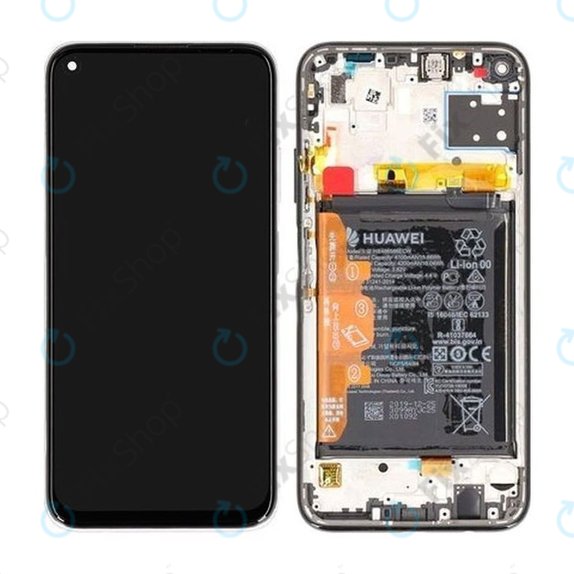 Wyświetlacz do Huawei P40 Lite, Ekran dotykowy z ramką i baterią, 02353KFV, Breathing Crystal, Genuine Service Pack