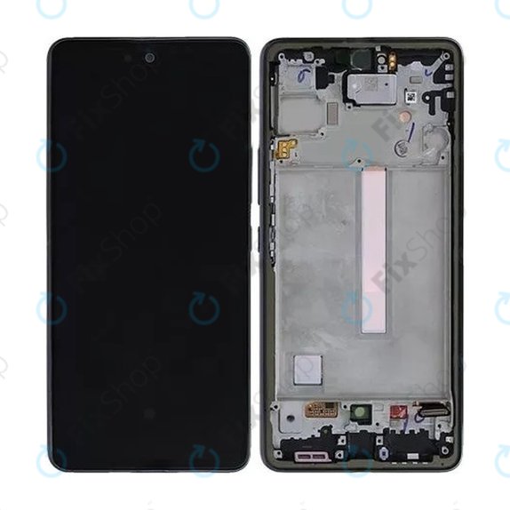 Wyświetlacz do Samsung A73 A736, Ekran dotykowy z ramką, Czarny, Black, TFT