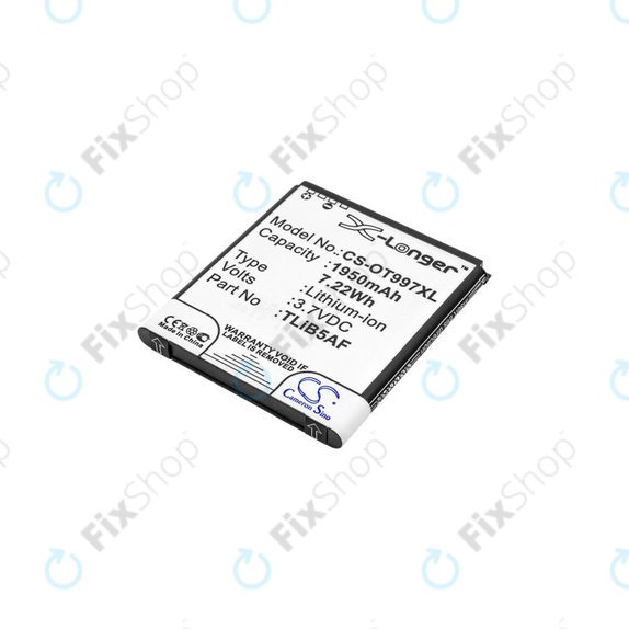 Bateria do Alcatel One Touch 997, X Pop, TCL S710, S800, 1950mAh, Li-Ion, 3.7V, TLiB5AF, HQ