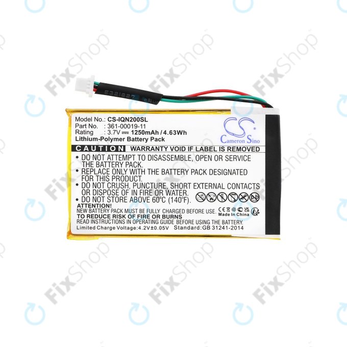 Bateria do Garmin Nuvi 200, 200W, 205, 205T, 205W, 205WT, 250, 252W, 255, 255T, 255W, 255WT, 260, 260W, 260WT, 270, 010-00621-10, 361-00019-11, 1250mAh, HQ