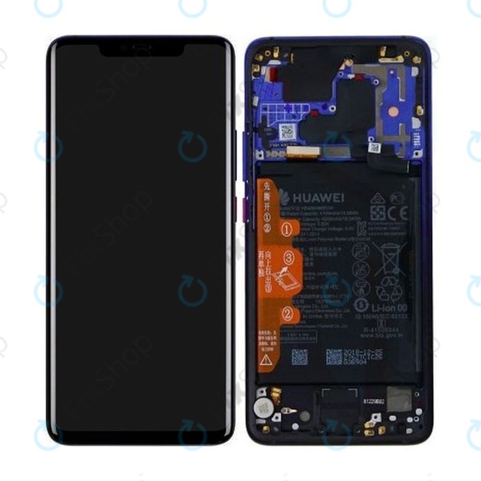 Wyświetlacz do Huawei Mate 20 Pro, Ekran dotykowy z ramką i baterią, 02352GGC, Twilight, Genuine Service Pack