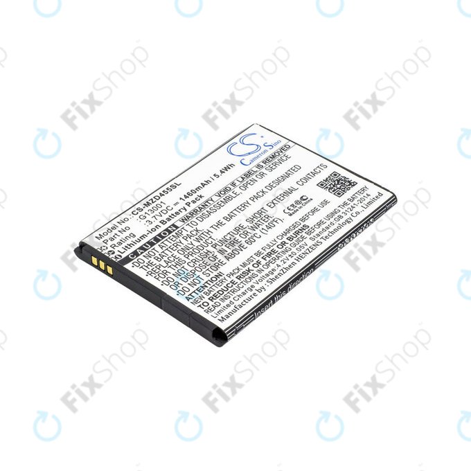 Bateria do Navon Mizu D455, 1460mAh, Li-Ion, 3.7V, G13001, HQ