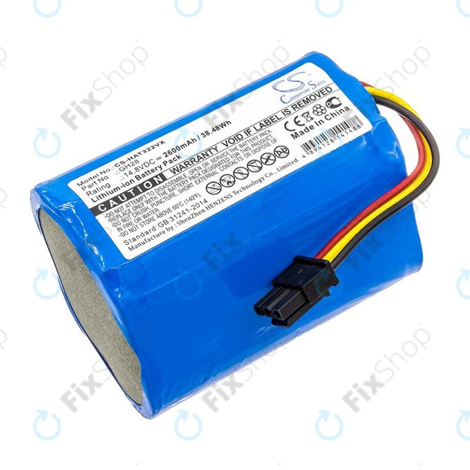 Bateria do Fomt R620c, Haier T322, J300s, Liectroux DH860, TCL S15, Tomefon, 2600mAh, Li-Ion, 14.8V, GH28, HQ