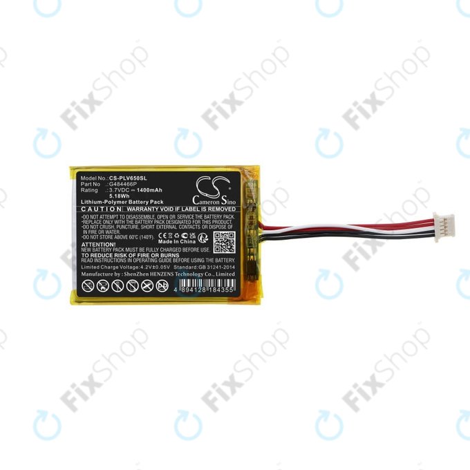 Bateria do Polar V650, 1400mAh, Li-Pol, 3.7V, G484466P, HQ