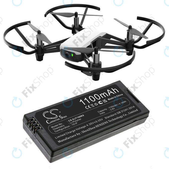 Bateria do DJI Tello, 1100mAh, Li-Pol, 3.8V, T01, HQ
