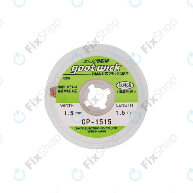 Konwencjonalna plecionka do rozlutowywania, 1.5mm, Goot CP-1515