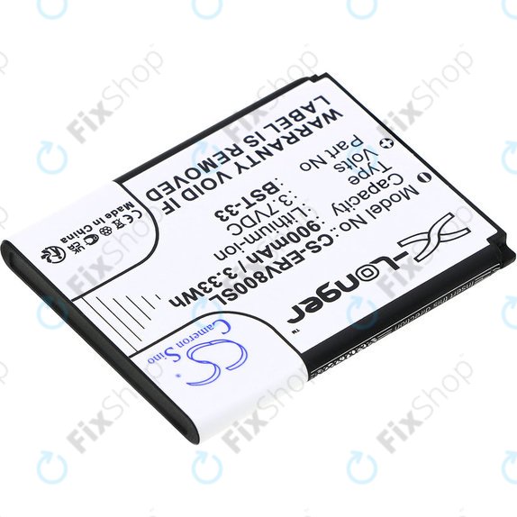 Bateria do Sony Ericsson W595, K790i, K800i, W850i, W900i, W950i, 900mAh, Li-ion, 3.7V, BST-33, HQ