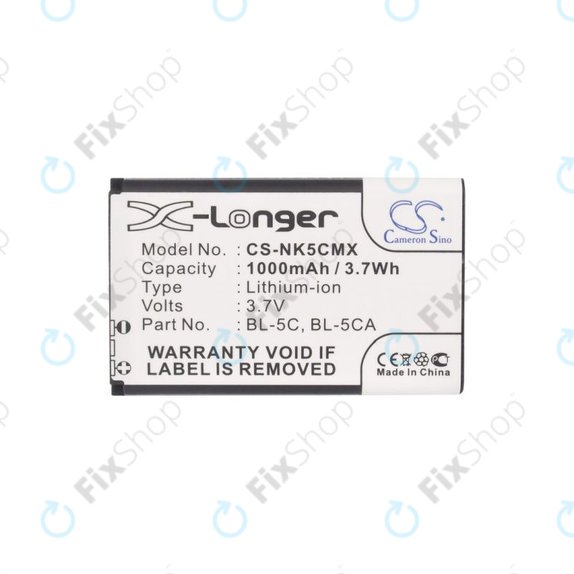 Bateria do Nokia 1000, 2000, 3000, 6000, 7000, C, N, X-series, Asha 230, MD-12, BL-5C, BL-5CA 1000mAh HQ