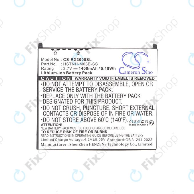 Bateria do HP Compaq iPAQ rx3000, rx3115, rx3700, hx2110, hx2790, 1400mAh, Li-Ion, 3.7V, HSTNH-M03B-SS, HQ