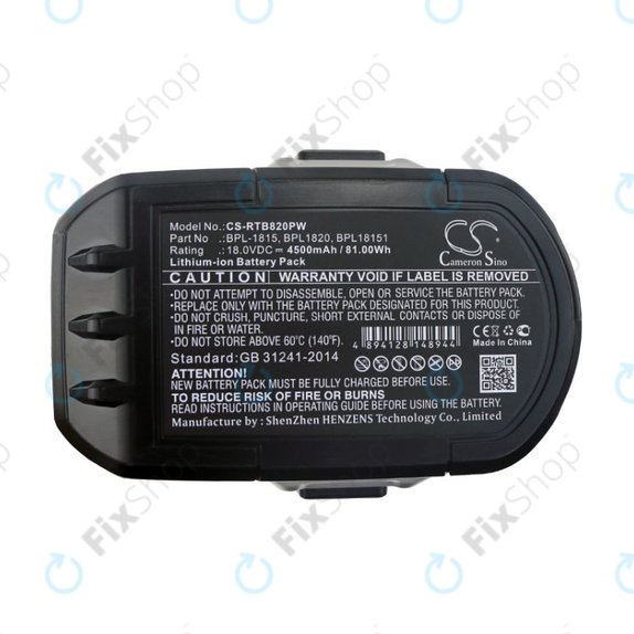 Bateria do Ryobi 18V ONE+, 4500mAh, Li-Ion, 18V, RB1820C, RB18L25, RB1840X, RB1850X, RB18L50, HQ