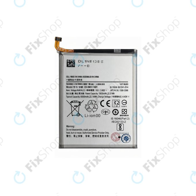 Bateria do Samsung M31 M315F, M31s M317F, EB-BM317ABY, 6000mAh