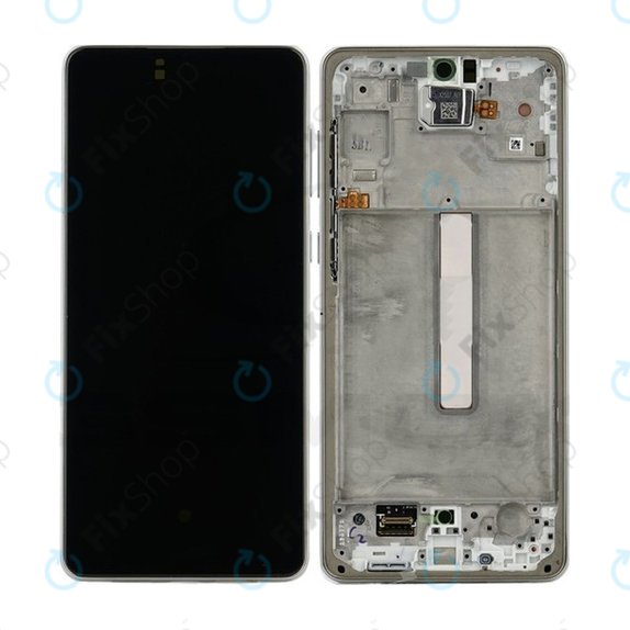 Wyświetlacz OLED do Samsung A73 A736, Ekran dotykowy z ramką, Biały, White