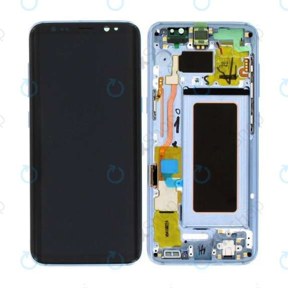 Wyświetlacz do Samsung S8 G950F, Ekran dotykowy z ramką, GH97-20457D, GH97-20473D, GH97-20458D, GH97-20629D, Coral Blue, Genuine Service Pack