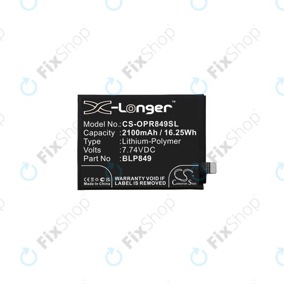 Bateria do Realme GT 5G RMX2202, GT Neo RMX3031, BLP849, 2100mAh, HQ