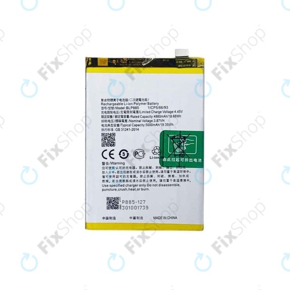 Bateria do Oppo A96, BLP885, 5000mAh