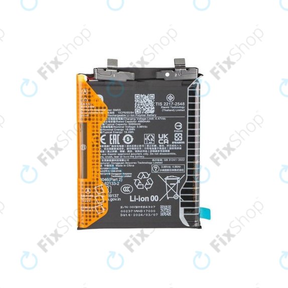 Bateria do Xiaomi 13T Pro, 5000mAh, BM5S, 1330103000035B, Genuine Service Pack