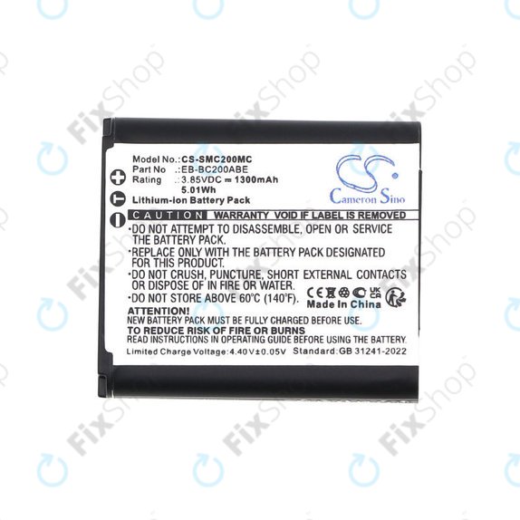 Bateria do Samsung Gear 360, 1300mAh, Li-Ion, 3.85V, EB-BC200ABE, HQ