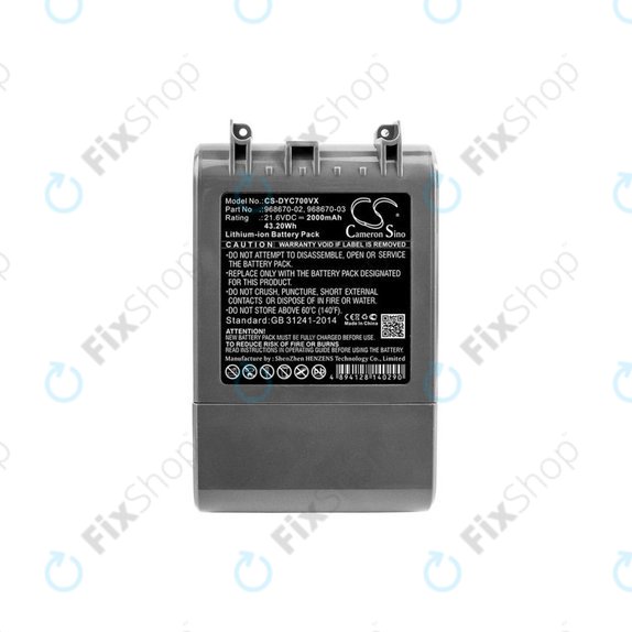 Bateria do Dyson V7, 968670-02, 968670-03, Li-Ion, 21,6V 2000mAh, HQ