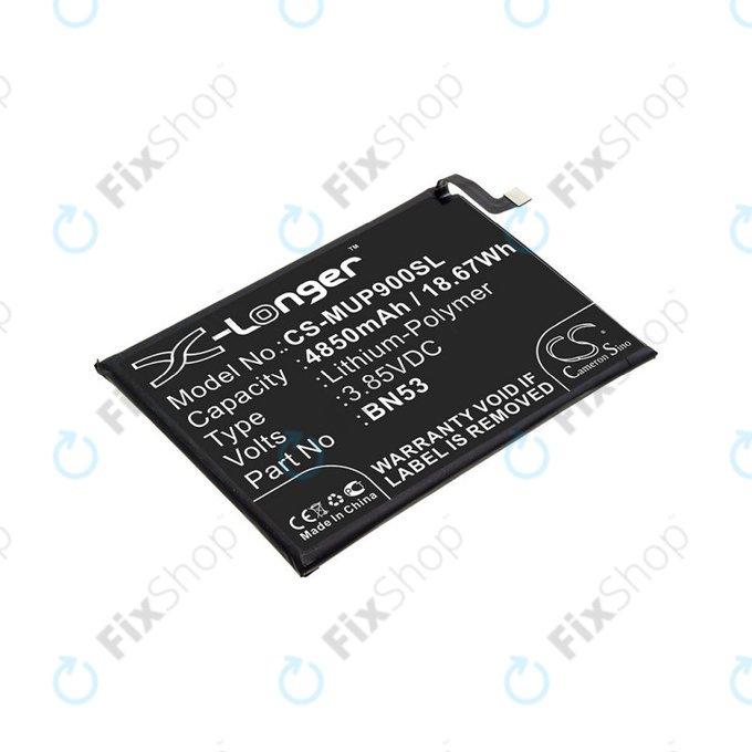 Bateria dla Xiaomi Redmi Note 9 Pro, 4850mAh, Li-Pol, 3.85 V, BN53, HQ