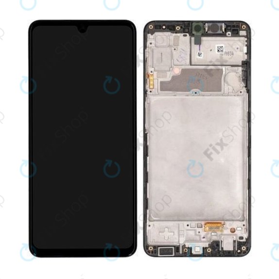 Wyświetlacz do Samsung A22 A225F, Ekran dotykowy z ramką, GH82-25944A, GH82-26047A, Czarny, Black, Genuine Service Pack