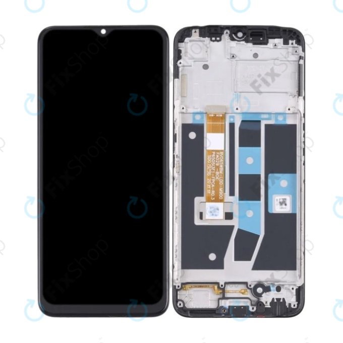 Wyświetlacz do Oppo A16, A16s, Ekran dotykowy z ramką, Crystal Black, TFT
