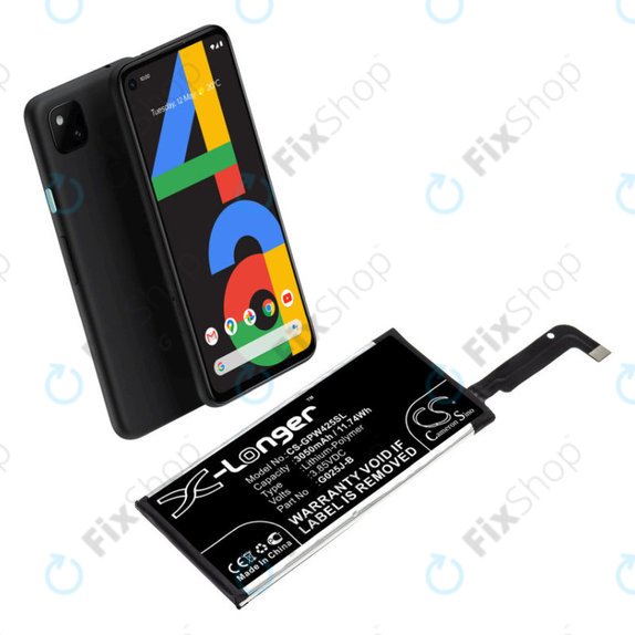 Bateria dla Google Pixel 4a 4G, 3050mAh, Li-Pol, 3.85 V, G025J-B, HQ