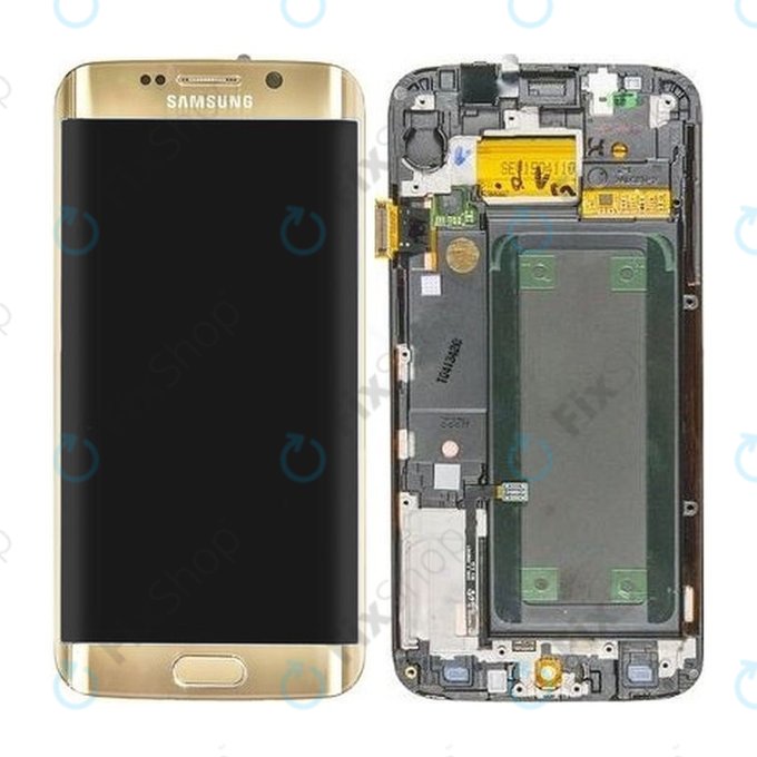 Wyświetlacz do Samsung S6 Edge G925F, Ekran dotykowy z ramką, GH97-17162C, GH97-17317C, GH97-17334C, Gold Platinum, Genuine Service Pack