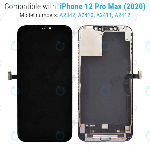 Wyświetlacz dla iPhone 12 Pro Max, Ekran dotykowy z ramką, Refurbished