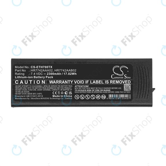 Bateria do EADS P3G, TPH700, 2300mAh, Li-Ion, 7.4V, HR7742AAA02, HQ