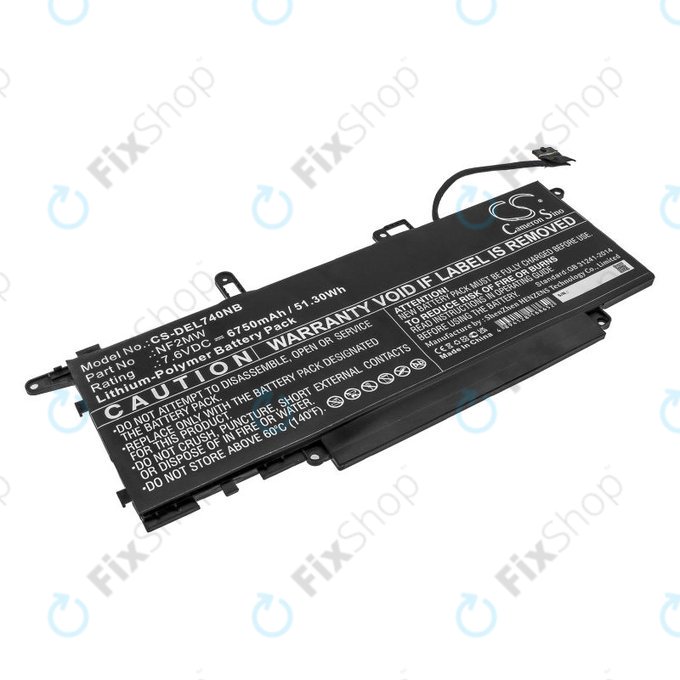 Bateria do Dell Latitude 7310 2-in-1, 7400 2-in-1, 6750mAh, Li-Pol, 7.6V, NF2MW, HQ