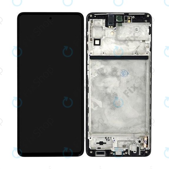 Wyświetlacz do Samsung M53 5G M536B, Ekran dotykowy z ramką, Czarny, Black, TFT